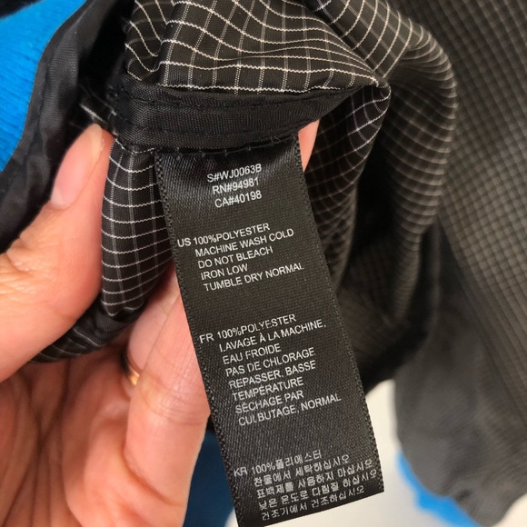 Forever 21 Men Black Blue Grid Windbreaker Jacket - Picture 6 of 6